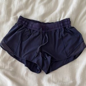 navy/deep purple hottie hot shorts; 2.5 inseam